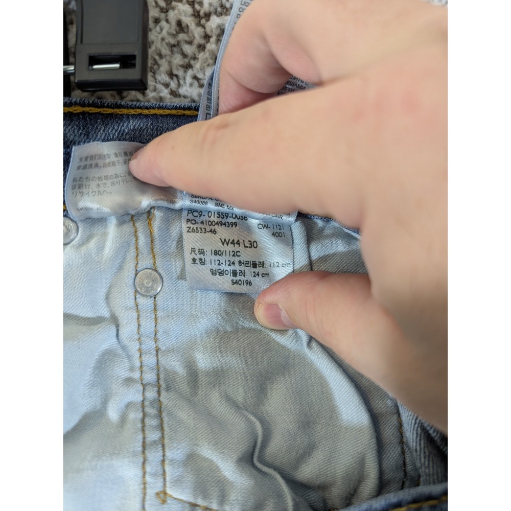 Levis 559 Men's Jeans Size 42x28 (Tag 44x30) Blue Distressed Worn Denim - Picture 11 of 12